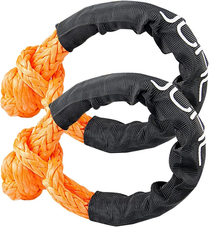 JCHL Soft Shackle Synthetic Road Recovery Rope 1/2' X 23 Inch 56000LBS Breaking Strength Tow Shackles for Sailing SUV Off Road Towing ATV Recovery 2 Pack - Image 1